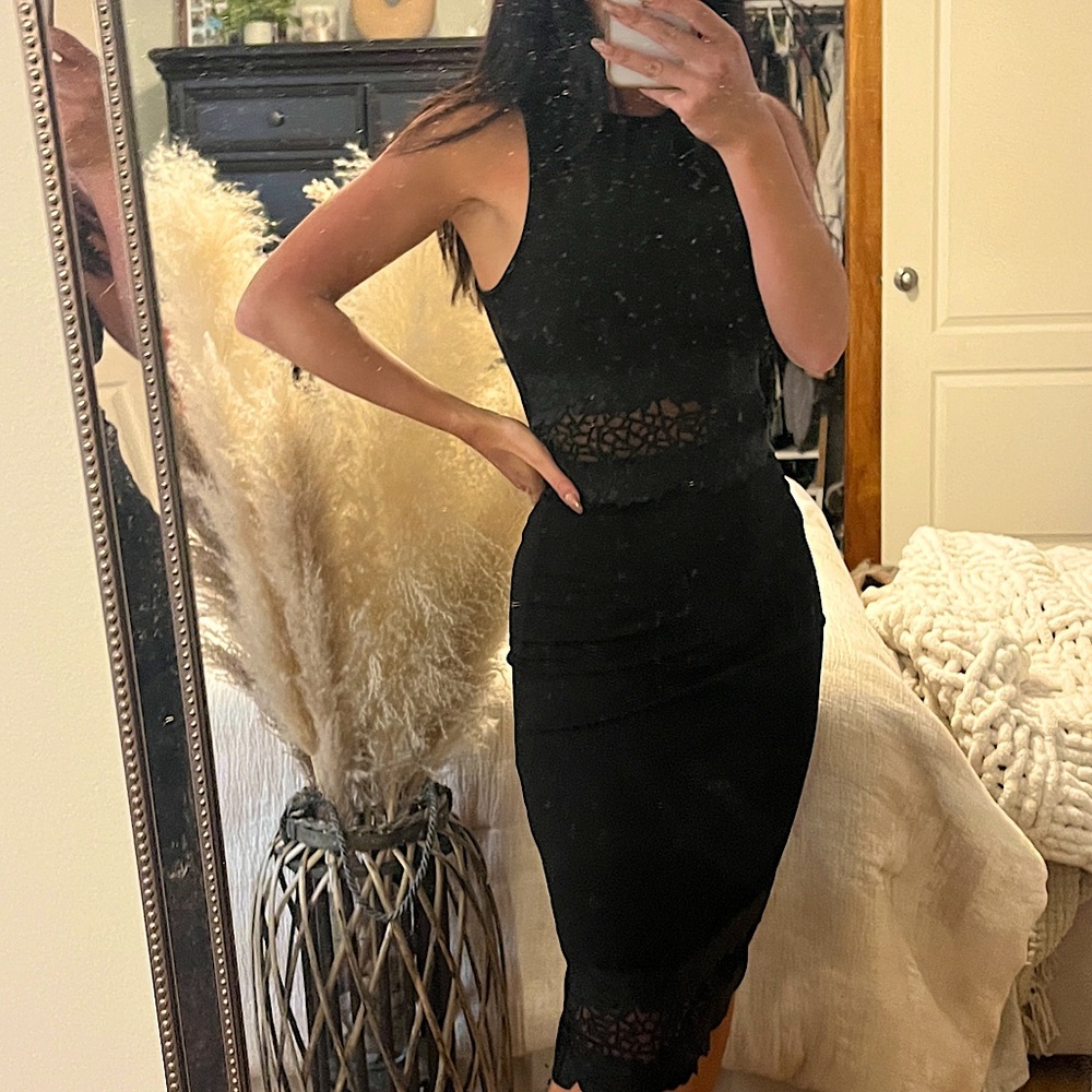 Two Piece Black Dress Set 👗💃🏻